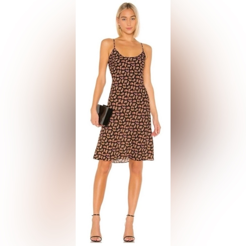 DIANE VON FURSTENBERG ANDI PAISLEY SLIP DRESS, SIZE SMALL.